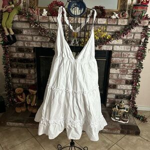 NWOT Fashion Nova White Babydoll Mini Dress Tiered Ruffle Sz 1X